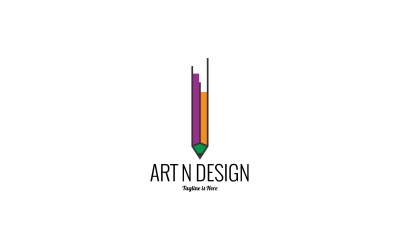 ART &amp;amp; Design Pencil Logo Template