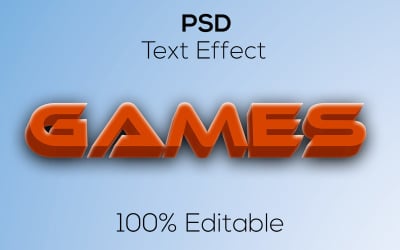 3D Oyunlar | Modern Düzenlenebilir 3d Oyunlar Psd Metin Etkisi