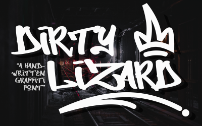 Dirty Lizard - Monoline-Graffiti-Schriftart
