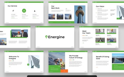 Energine - Сонячна та відновлювана енергія Шаблон Powerpoint
