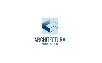 Modello di logo del cubo architettonico