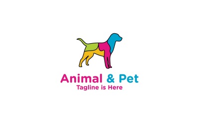 Modello di logo multicolore per animali e animali domestici