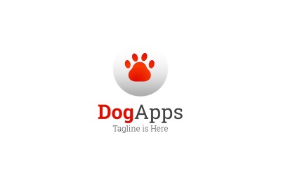 Modelo de Logotipo do Aplicativo de Pata de Cão para Animais e Animais de Estimação