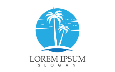 Palm Coconut Tree Vector Logo V9