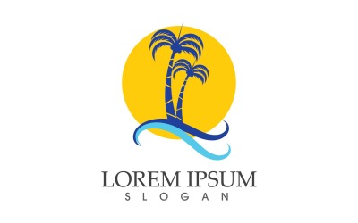 Palm Coconut Tree Vektor-Logo V8