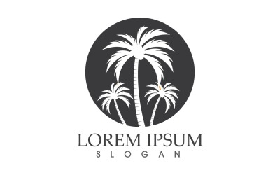 Palmera coco árbol Vector Logo V11