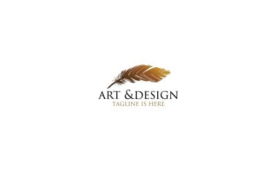 Plantilla de logotipo de ala de arte y diseño