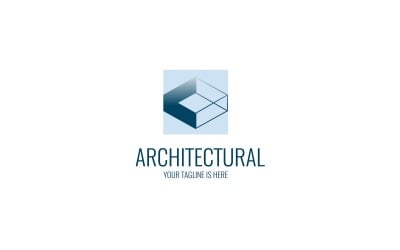 Plantilla de logotipo de cubo arquitectónico