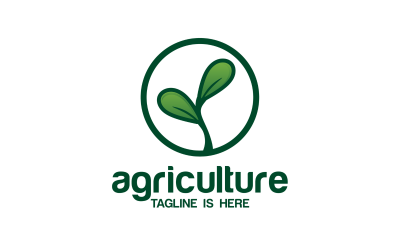Yeşil Bitki Tarım Logo Şablonu