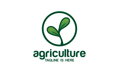 Zöld növény mezőgazdasági logó sablon