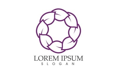 Flower Decoration Logo Circle Design V8