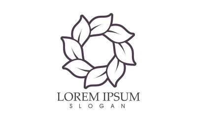 Flower Decoration Logo Circle Design V9