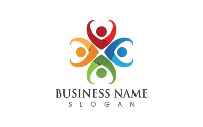Grupp Team Community Logotyp Vector V8