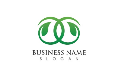 Verde Eco Foglia Albero Logo Vector V11