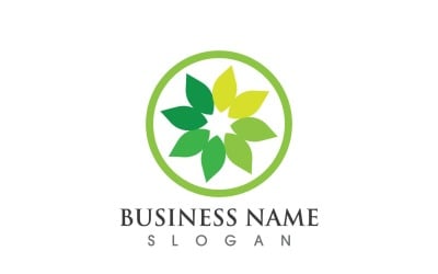 Verde Eco Foglia Albero Logo Vector V18