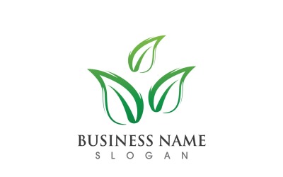Verde Eco Foglia Albero Logo Vector V9