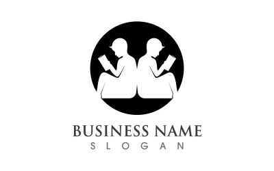 Book Reading People Logo Vector V13