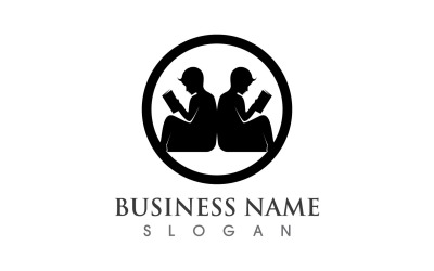 Book Reading People Logo Vector V15