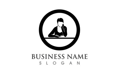 Book Reading People Logo Vector V20