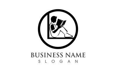 Book Reading People Logo Vector V24