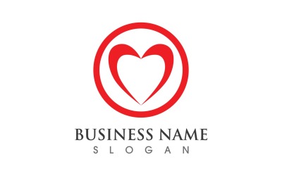 Kalp Aşk Kırmızı Sembol Logo V9