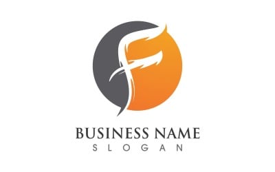 Simbolo F Lettera iniziale Logo Vector V1