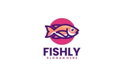 Balık Basit Maskot Degrade Logosu