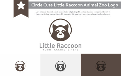 Koło Cute Little Raccoon Animal Zoo Logo