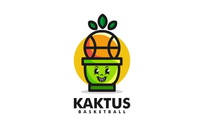 Logo della mascotte del basket di cactus