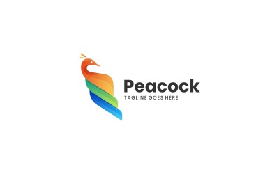 Logo-Vorlage Peacock Farbverlauf bunt