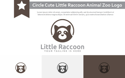 Logotipo do zoológico de animais de guaxinim bonitinho do círculo
