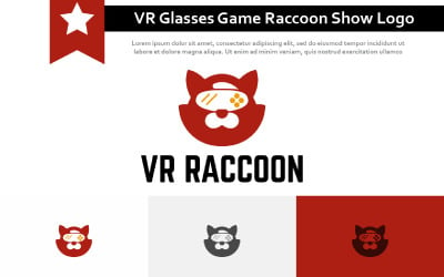 Lustiges VR-Brille-Spiel Raccoon Show Animal Logo