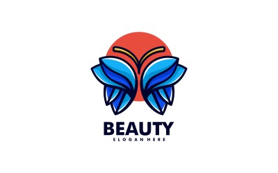 Modello di logo mascotte semplice farfalla