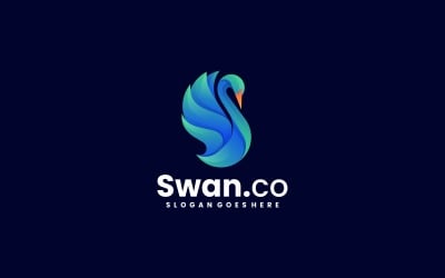 Swan Logo-Vorlage mit buntem Farbverlauf