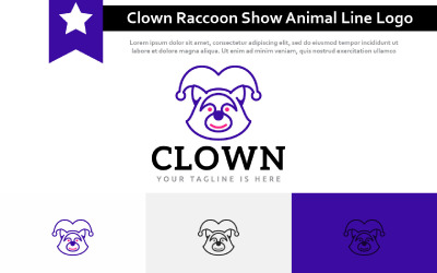 Zábavné Happy Klaun Mýval Show Animal Zoo Line Logo