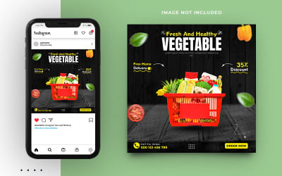 Fruits And Vegetables Social Media Post Banner Template
