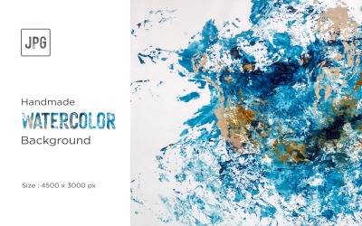 Hand painted Water color Background &amp;amp; Blue Watercolor Splotches