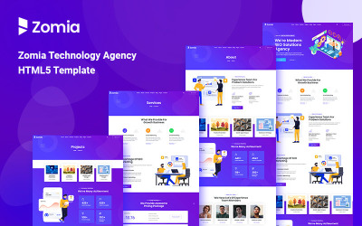 Modelo de site HTML5 Bootstrap da Zomia Technology and Agency