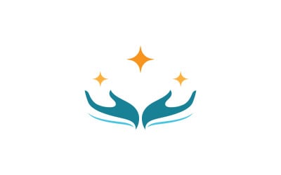 Modèle de conception de logo vectoriel de soins des mains V3
