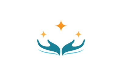 Modelo de design de logotipo de vetor de cuidados com as mãos V3