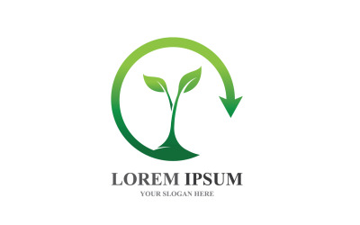 Loghi di Green Tree Leaf Ecology Element Vector V7