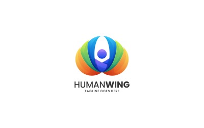 Logo colorato sfumato ala umana
