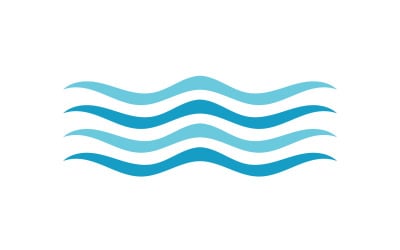 Modello vettoriale di simboli del logo della spiaggia dell&amp;#39;onda V17