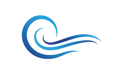 Символы логотипа Wave Beach Vector Template V3