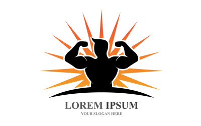 Spor Etiketi Spor Salonu Rozeti Fitness Logo Tasarımı V16