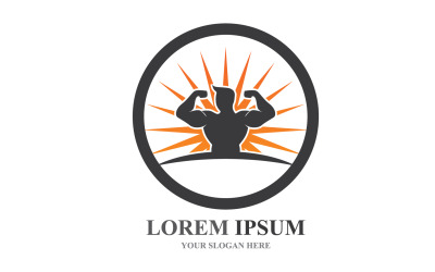 Spor Etiketi Spor Salonu Rozeti Fitness Logo Tasarımı V21