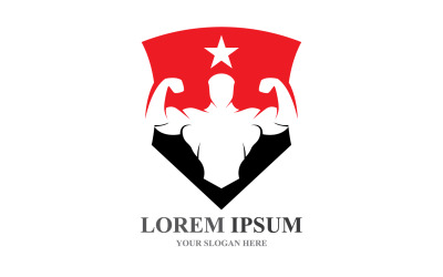 Sport etichetta palestra badge Fitness Logo Design V13