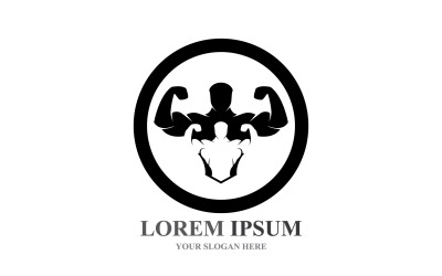 Sportlabel Gym Badge Fitness Logo-ontwerp V33