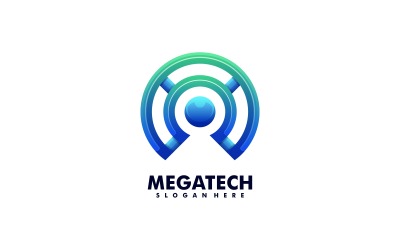 Estilo de logotipo gradiente mega tecnológico