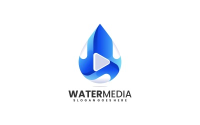 Logotipo de gradiente de mídia de água